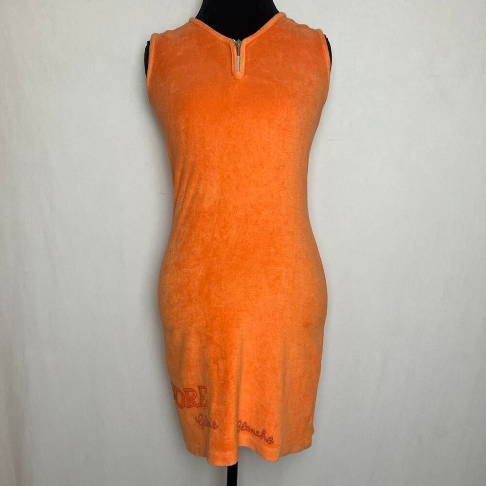 terry cloth mini dress with zip up neckline by Galerie Blanche